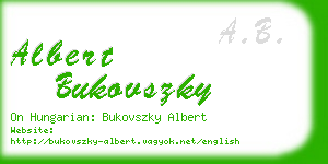 albert bukovszky business card